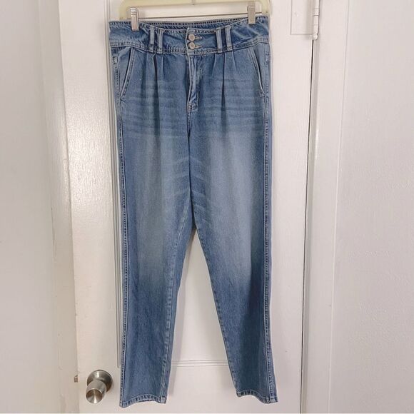 Kancan High Waist Relaxed Mom Baggy Jeans Distressed Straight Leg - Picture 9 of 13